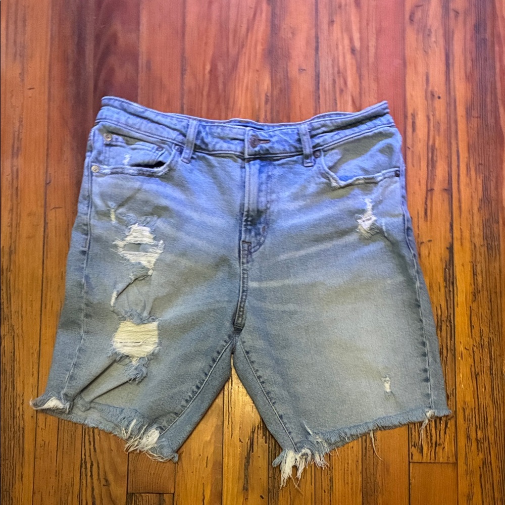 Aeropostale Light Blue Distressed Jean Shorts